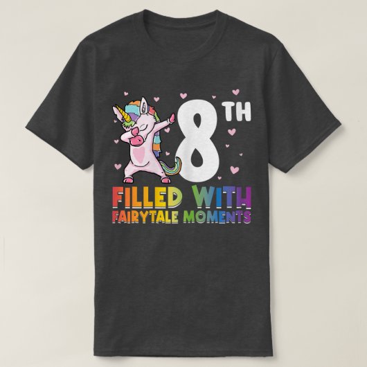 8e gevuld met sprookjesmomenten bday t-shirt (Design voorkant)