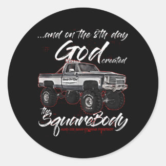 8e Godjimmysquarebody Trucksuburbanblazersilverad Ronde Sticker