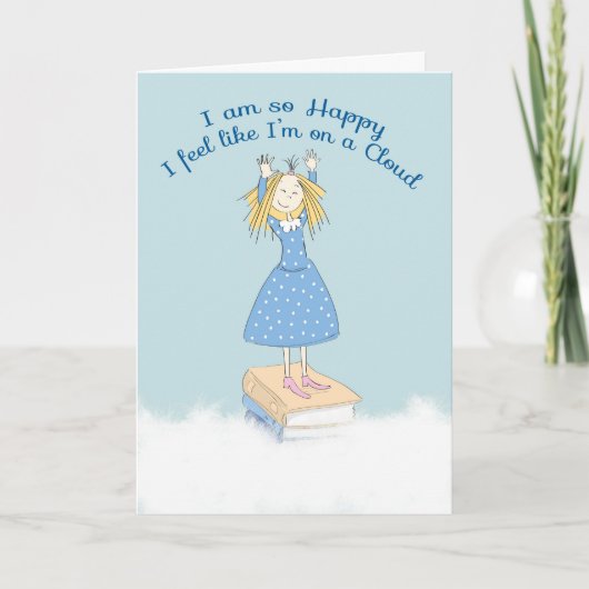 8e graad Afstuderen Aankondiging glimlachend meisj (Voorkant)