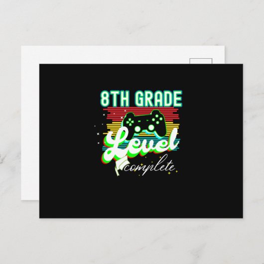 8e graad Afstuderen Gamer Afstuderen Briefkaart (Voorkant / Achterkant)