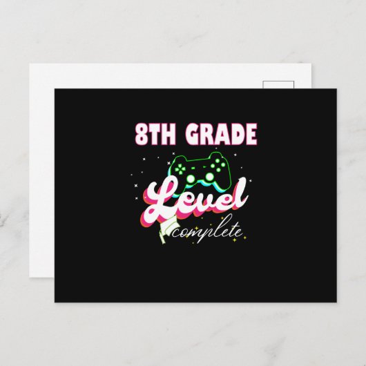 8e graad Afstuderen Gamer Afstuderen Briefkaart (Voorkant / Achterkant)