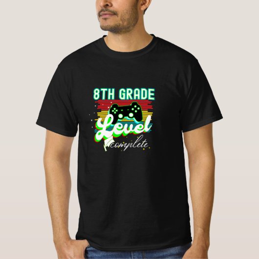 8e graad Afstuderen Gamer Afstuderen T-shirt (Voorkant)