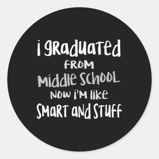 8e Graad Middelbare School Afstuderen Shirt-junior Ronde Sticker (Voorkant)