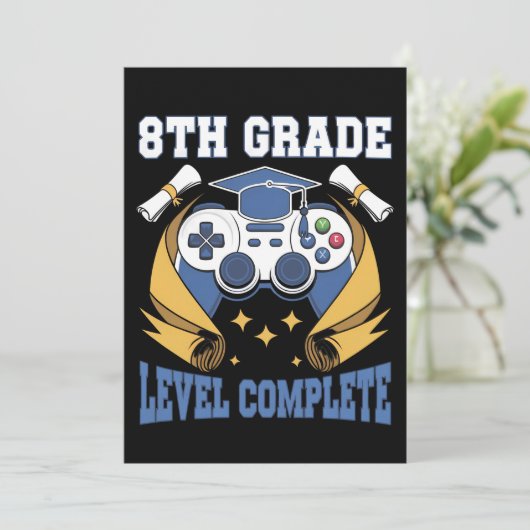 8e Graad Niveau Complete Gaming Gamer Afstuderen Kaart (Staand voorkant)