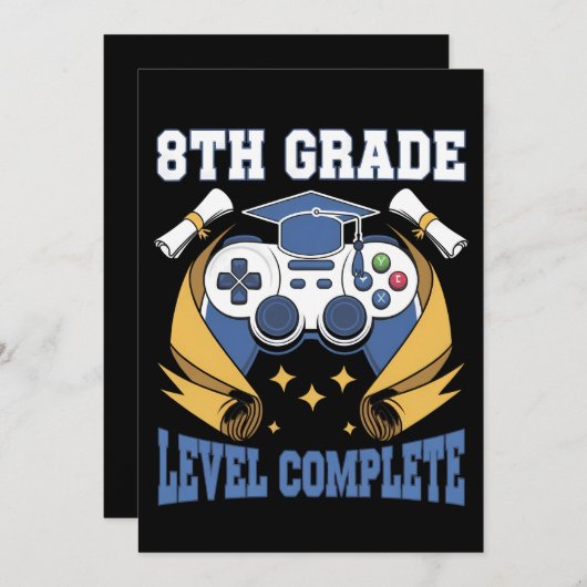 8e Graad Niveau Complete Gaming Gamer Afstuderen Kaart (Voorkant / Achterkant)
