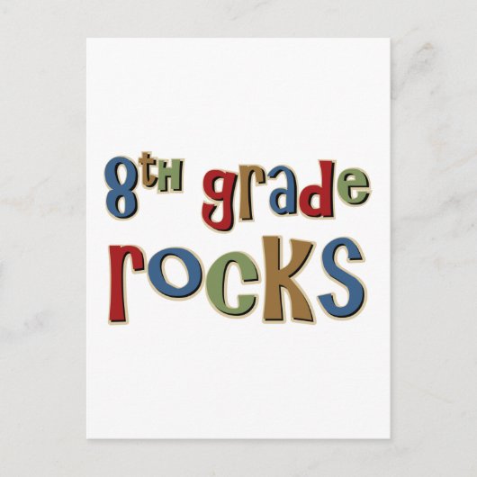 8e graad Rocks achtste Briefkaart (Voorkant)