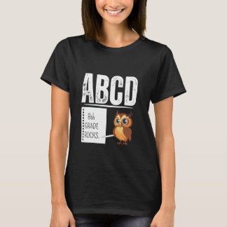 8e GRAAD ROCKS Potlood ABCD Leraar Terug naar scho T-shirt