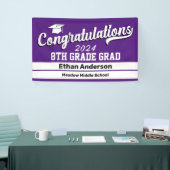 8e graads Afstuderen Paars en witte banner (Beurs)