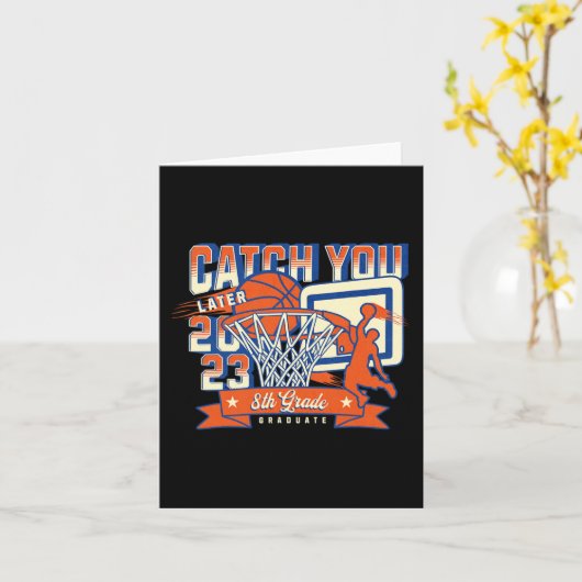 8e Grade Basketball Afstuderen 2023 Middelbare Sch Kaart (Gele Bloem)