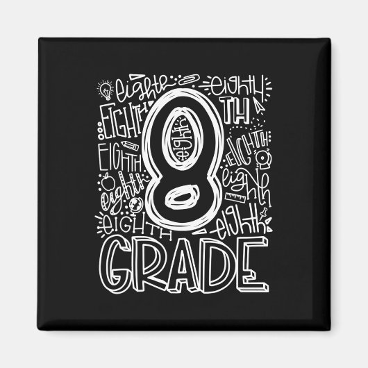 8e Grade Typografie Team achtste graad terug naar Magneet (Voorkant)