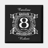 8e huwelijksdag brons magneet (Voorkant)