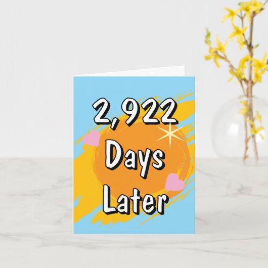 8e huwelijksverjaardag in dagen Achtste jaar later Kaart (Gele Bloem)