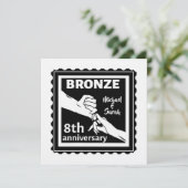 8e huwelijksverjaardag traditioneel geschenk brons kaart (Staand voorkant)