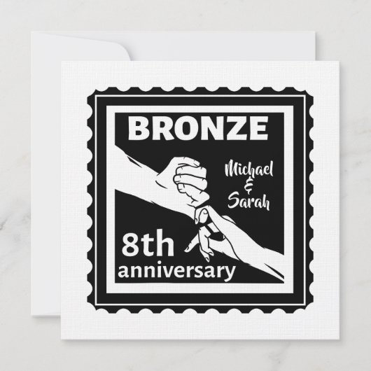8e huwelijksverjaardag traditioneel geschenk brons kaart (Voorkant)