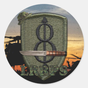 8e infanteriedivisie lrps lrrp vietnam war patch ronde sticker