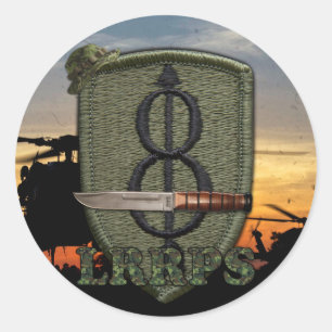 8e infanteriedivisie LRRP Vietnam oorlogsplek Ronde Sticker