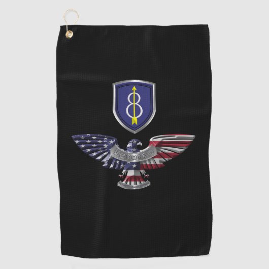 8e Infanteriedivisie “Pathfinder” Adelaar Golfhanddoek (Voorkant)