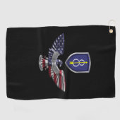 8e infanteriedivisie "Pathfinder" Eagle Golfhanddoek (Horizontaal)