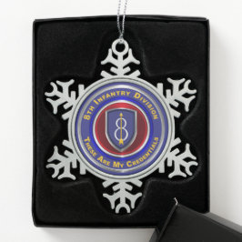 8e infanteriedivisie tin sneeuwvlok ornament