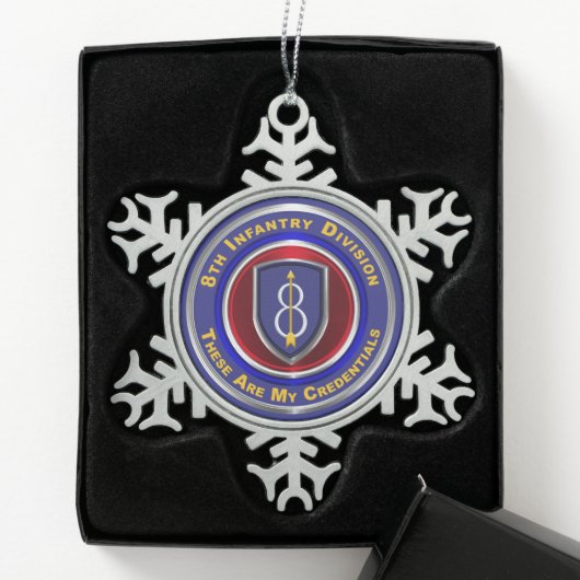 8e infanteriedivisie tin sneeuwvlok ornament (Kistje)