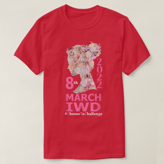 8e Internationale Vrouwendag: kies voor uitdaginge T-shirt (Design voorkant)