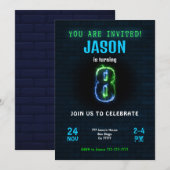 8e jongen verjaardag uitnodiging (Voorkant / Achterkant)