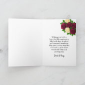 8e Jubilea Kaart – Bourgogne & Gele Bloemen (Binnen)