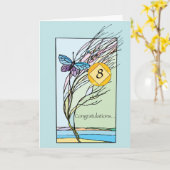 8e Jubileum 12-stappenherstelondersteuning, aanmoe Kaart (Gele Bloem)