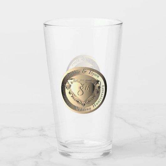 8e Jubileum Bigger Bronze Medallion Glas (Achterkant)