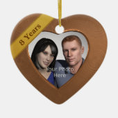 8e Jubileum Bronze Effect: Foto toevoegen Keramisch Ornament (Voorkant)