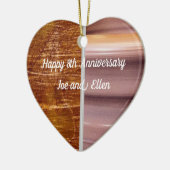 8e Jubileum, Bronze en Pottery Heart Keepomwille Keramisch Ornament (Links)