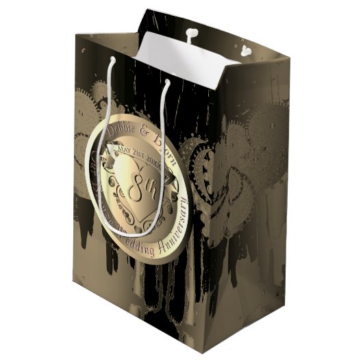 8e Jubileum Bronze Heart Medallion Med Medium Cadeauzakje