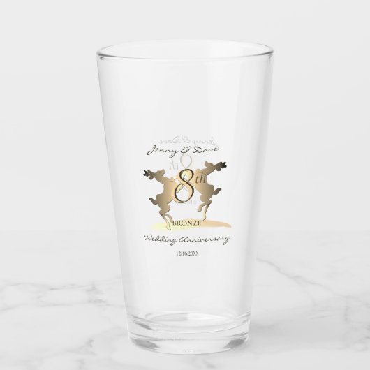 8e Jubileum Bronze Reindeer Glas (Voorkant)