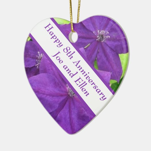 8e Jubileum, Clematis Keramisch Ornament (Links)