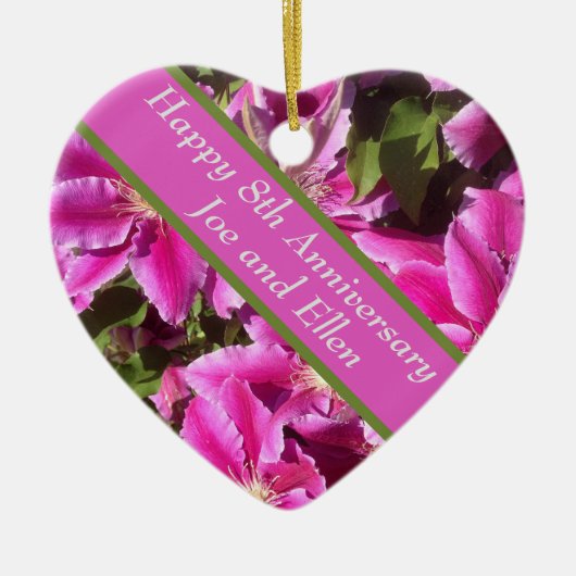 8e Jubileum, Clematis Keramisch Ornament (Voorkant)