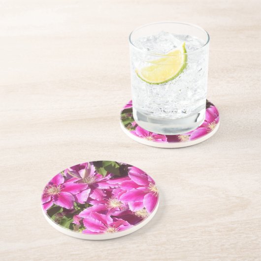 8e Jubileum, Clematis Zandsteen Onderzetter (Zijkant)