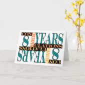 8e Jubileum gefeliciteerd Mozaïek Kaart (Gele Bloem)