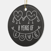 8e Jubileum - Gift Chalk Hearts Keramisch Ornament (Links)