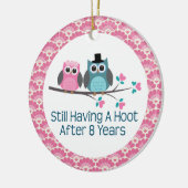 8e Jubileum Jubilea rond de bruiloft Keramisch Ornament (Links)