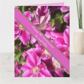 8e Jubileum, roze Clematis Kaart (Voorkant)