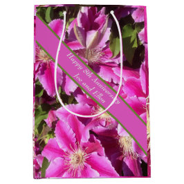 8e Jubileum, roze Clematis Medium Cadeauzakje