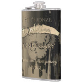 8e Jubileum van de Bronze Wedding Heupfles (Links)