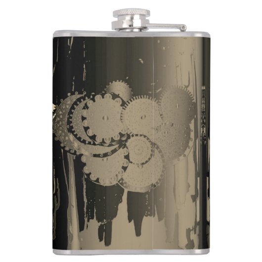 8e Jubileum van de Bronze Wedding Heupfles (Achterkant)