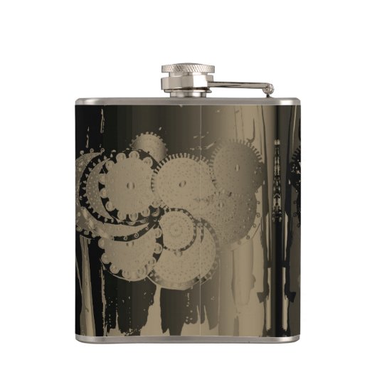 8e Jubileum van de Bronze Wedding Heupfles (Achterkant)