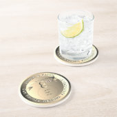 8e Jubileum van het huwelijk Bronze Medallion Afbe Zandsteen Onderzetter (Zijkant)