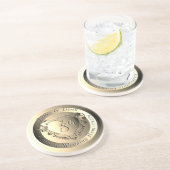 8e Jubileum van het huwelijk Bronze Medallion Afbe Zandsteen Onderzetter (Zijkant)