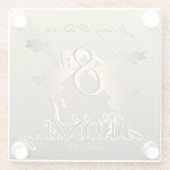 8e Jubileum van het huwelijk Bronze w Reindeer Glazen Onderzetter (Achterkant)