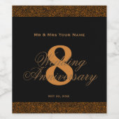 8e Jubileum voor weddenschappen Eigen wijn Wijn Etiket (Enkel label)