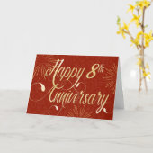 8e Jubileum werknemer - Zachte tekst - rood Kaart (Gele Bloem)