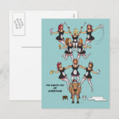 8e Kerstdag (8 Maids a-Milking) Briefkaart (Voorkant / Achterkant)